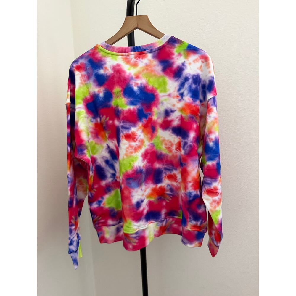 New Women's MLB Batterman Terez Neon Tie-Dye Pullover Sweatshirt M $170 - Picture 5 of 6